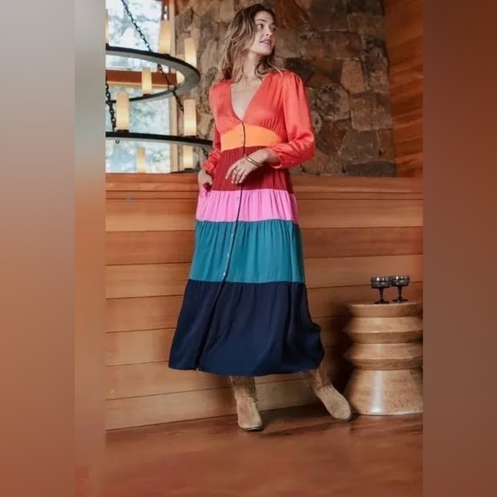 Marine Layer Maeve Colorblock Maxi Dress Size Small